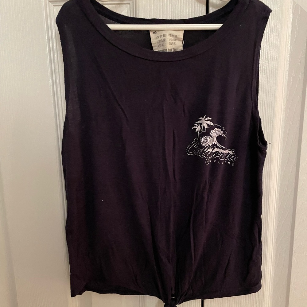 Navy Blue California Flowy Tank